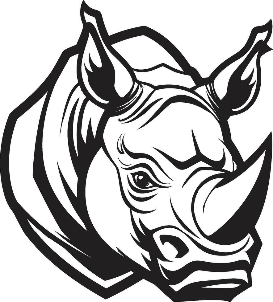 puissant rhinocéros logo silhouette rhinocéros timbre vecteur icône