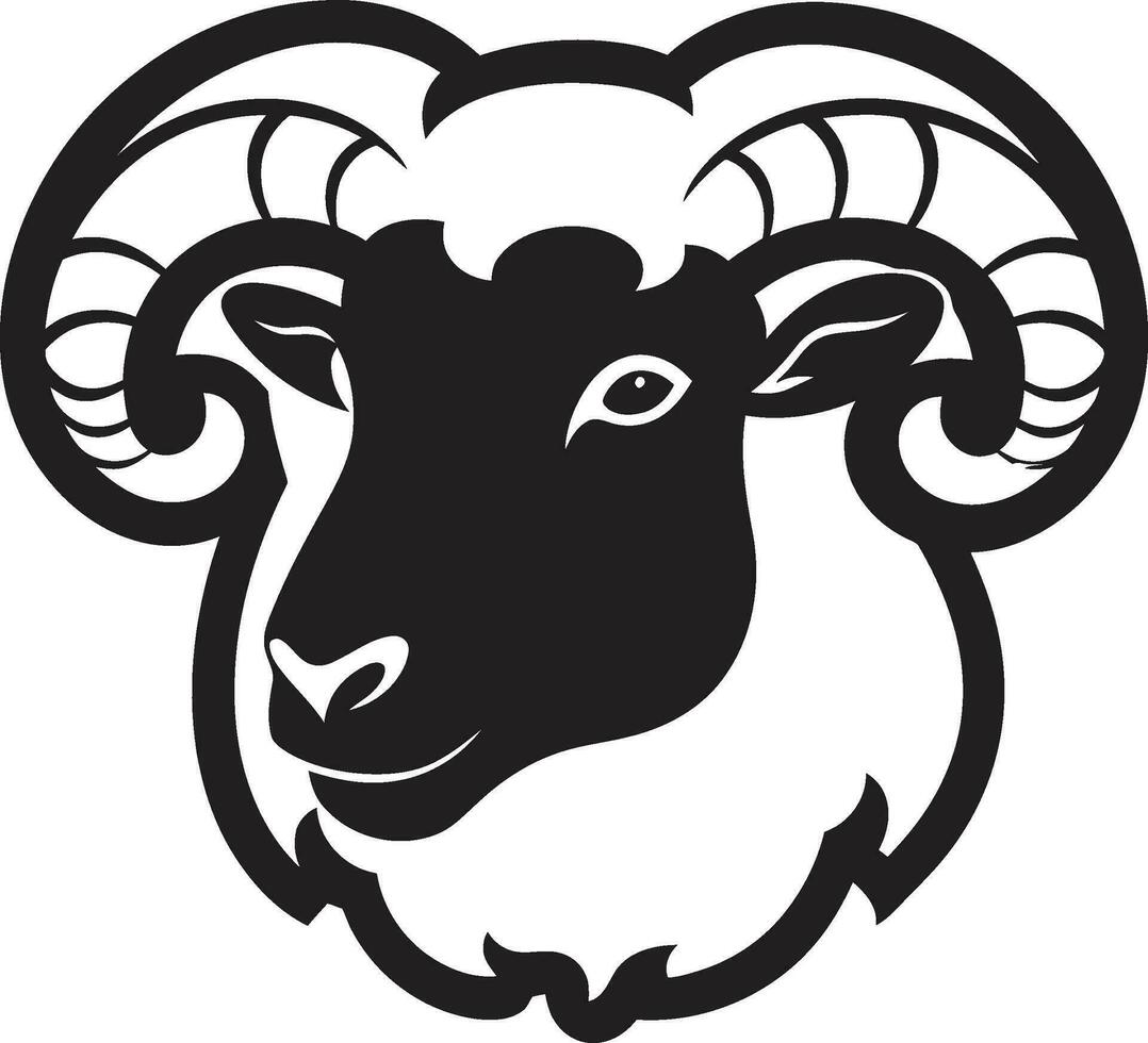 gracieux brebis logo élégant noir troupeau vecteur excellence minuit mouton conception