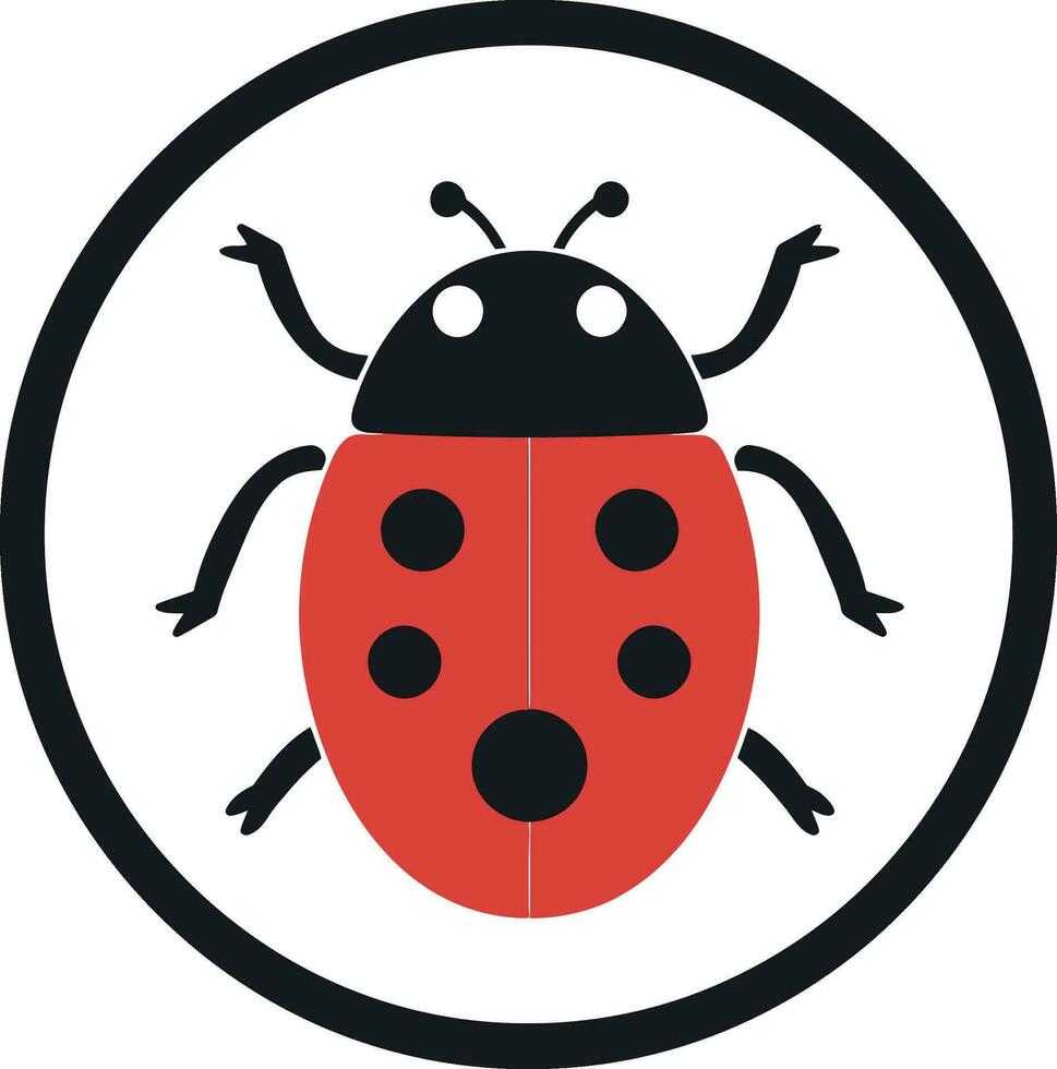 élégant punaise dans obscurité logo conception coccinelles la grâce dans simplicité badge vecteur