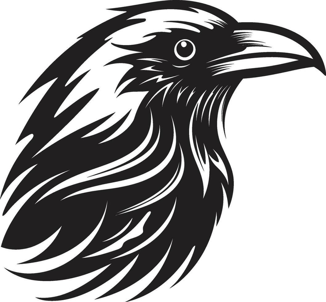 contemporain corbeau logo symbole prime noir corbeau insigne vecteur