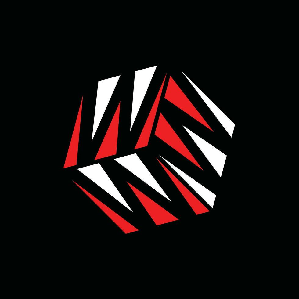 tripler lettre w hexagonal boîte forme moderne logo modèle, adapté pour votre entreprise vecteur