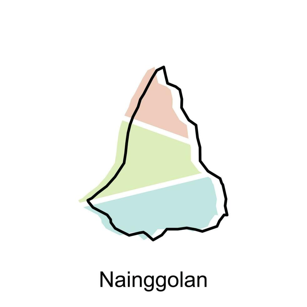 carte ville de nainggolan Province de Nord sumatra vecteur conception. abstrait, dessins concept, logo conception modèle