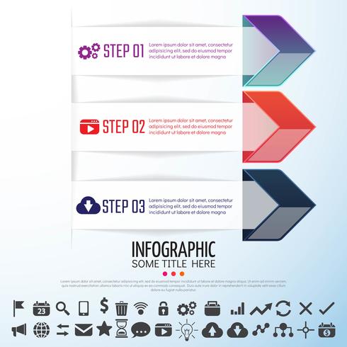 Modèle de conception infographie flèche vecteur