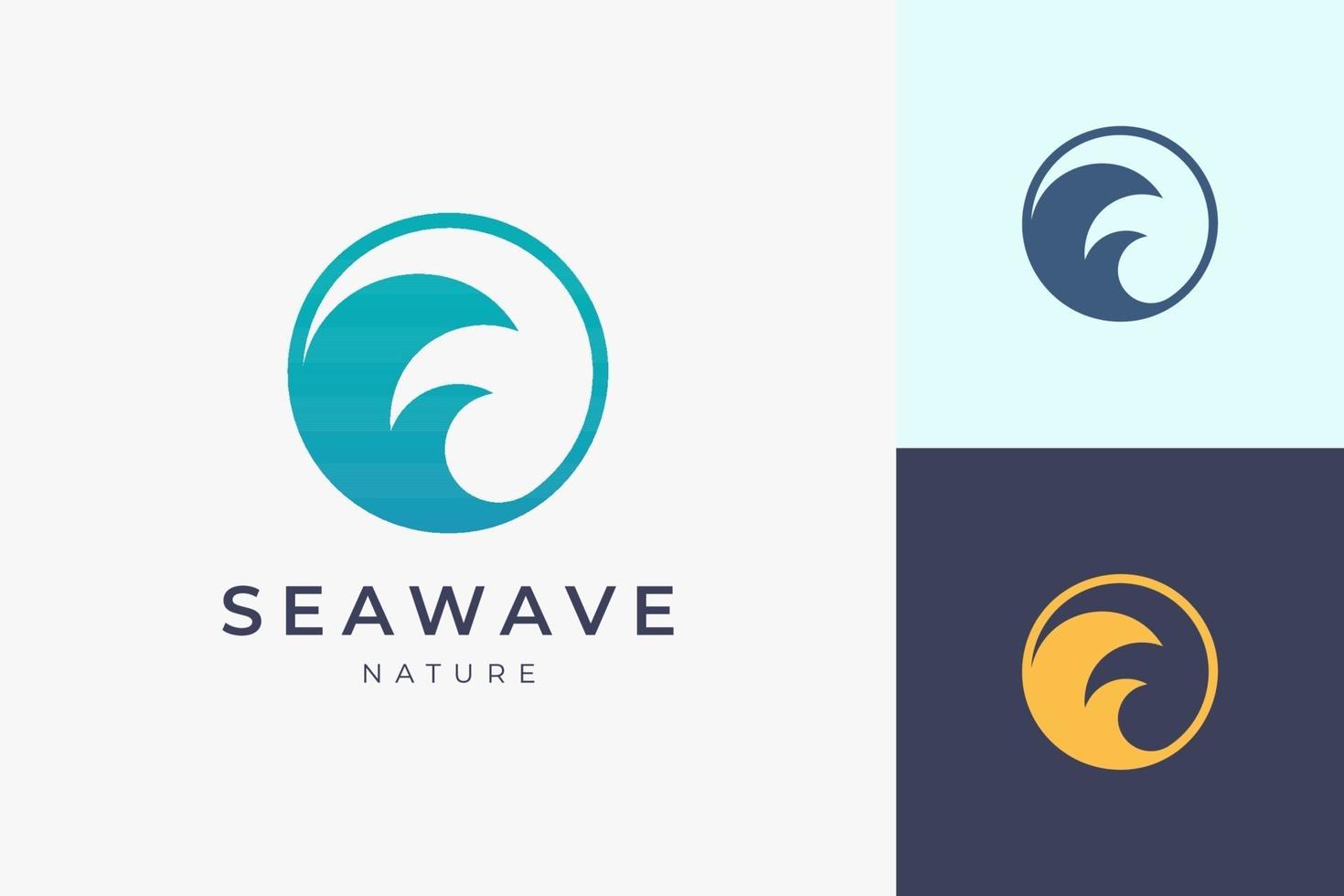 modèle de logo de vague de l'océan dans une forme simple et propre vecteur