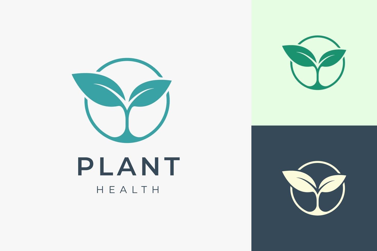 modèle de logo de plante propre et simple pour le bio ou l'agriculture vecteur