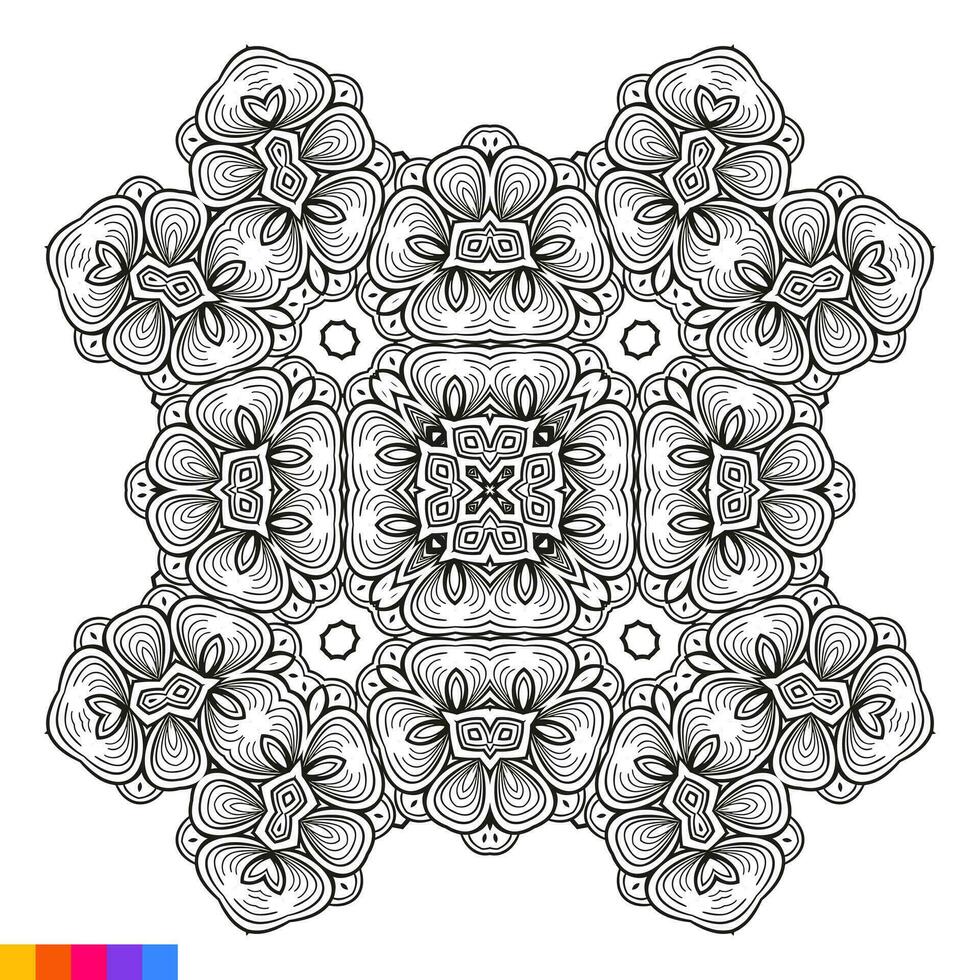 mandala art conception. nettoyer décoratif rond ornement. Oriental modèle, vecteur illustration coloration livre page. circulaire modèle dans forme de mandala pour henné, Mehndi, tatouage, décoration.