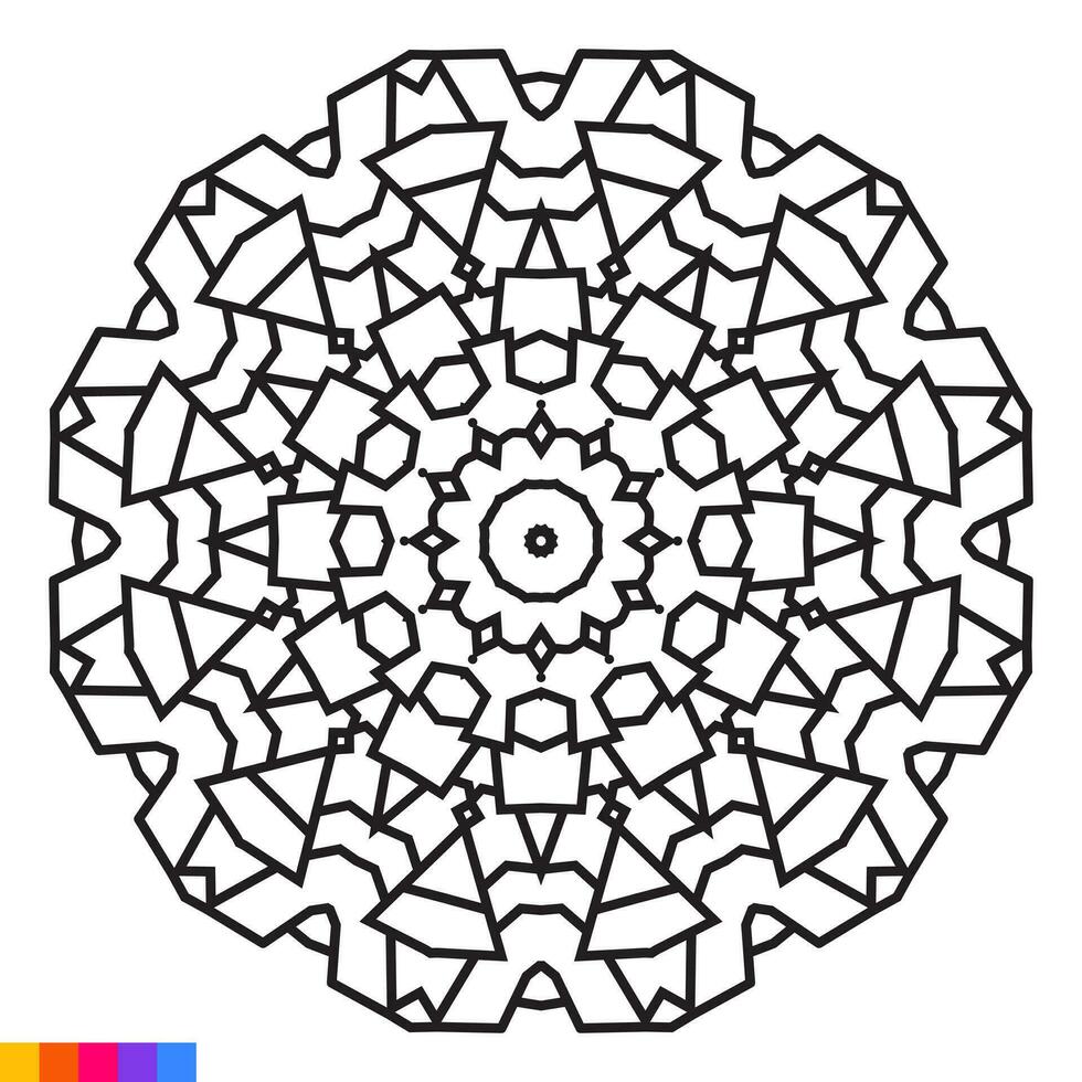 mandala art conception. nettoyer décoratif rond ornement. Oriental modèle, vecteur illustration coloration livre page. circulaire modèle dans forme de mandala pour henné, Mehndi, tatouage, décoration.