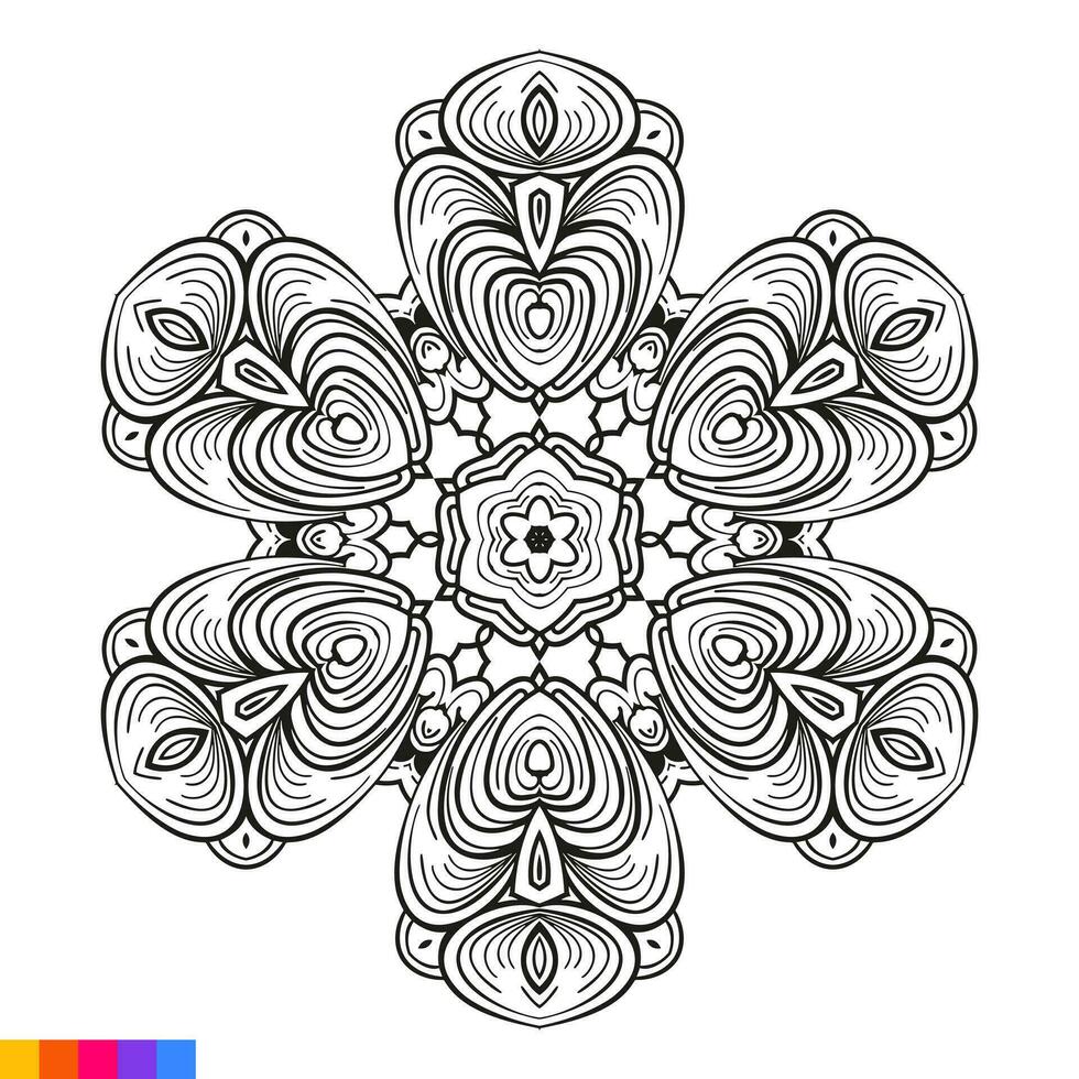 mandala art conception. nettoyer décoratif rond ornement. Oriental modèle, vecteur illustration coloration livre page. circulaire modèle dans forme de mandala pour henné, Mehndi, tatouage, décoration.