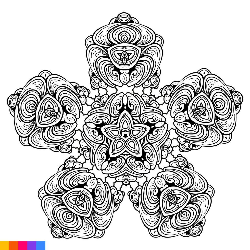 mandala art conception. nettoyer décoratif rond ornement. Oriental modèle, vecteur illustration coloration livre page. circulaire modèle dans forme de mandala pour henné, Mehndi, tatouage, décoration.