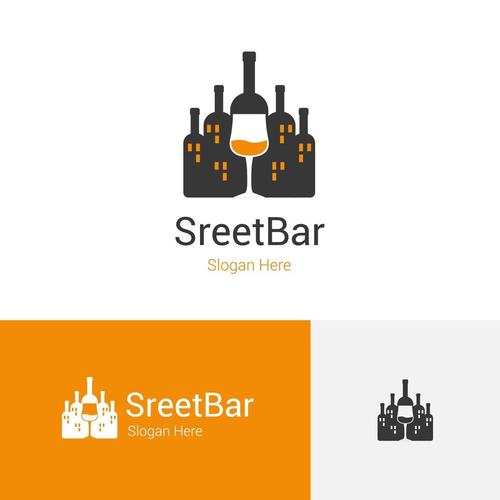 vecteur de logo de barre. conception de bar de rue