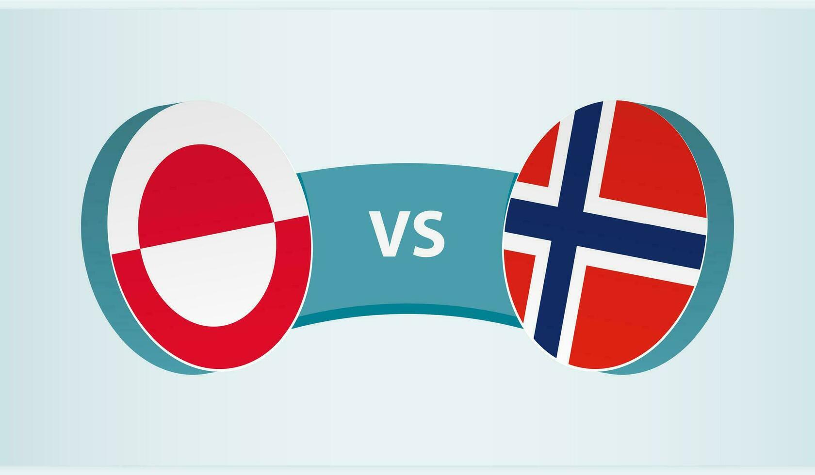 Groenland contre Norvège, équipe des sports compétition concept. vecteur