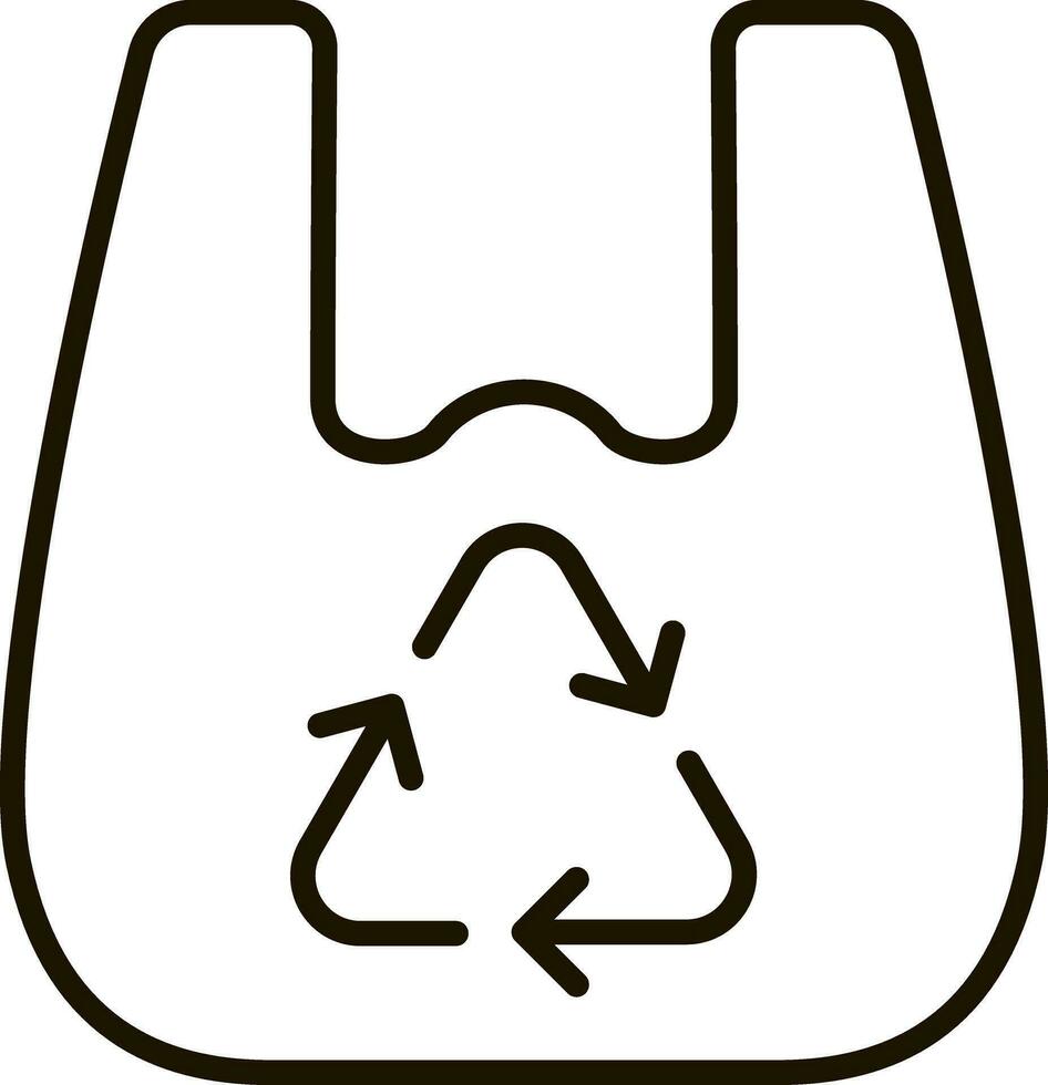 Plastique sac recycler ligne icône illustration vecteur