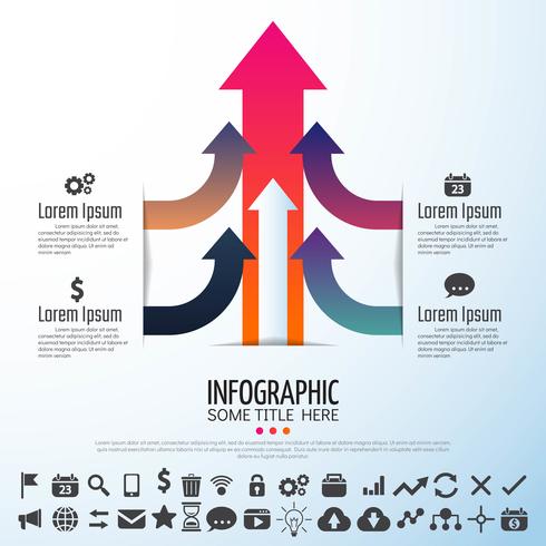 Modèle de conception infographie flèche vecteur