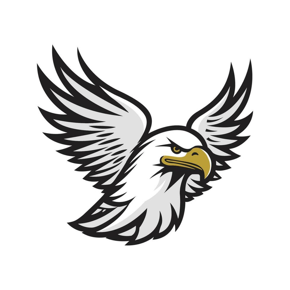 Aigle logo- icône illustration vectorielle conception modèle élégant -aigle oiseau logo vecteur