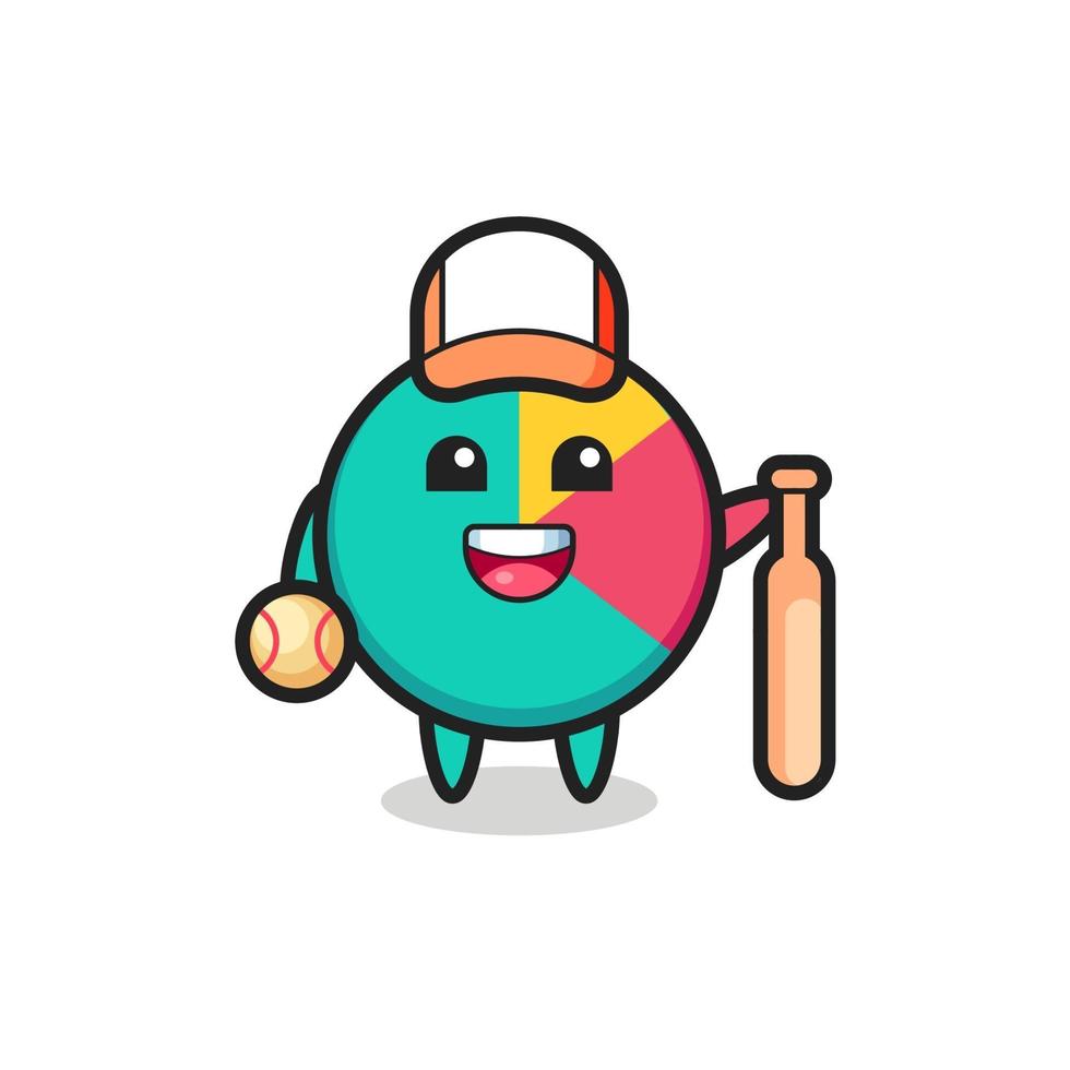 personnage de dessin animé de graphique en tant que joueur de baseball vecteur