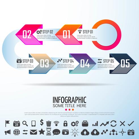 Modèle de conception infographie flèche vecteur