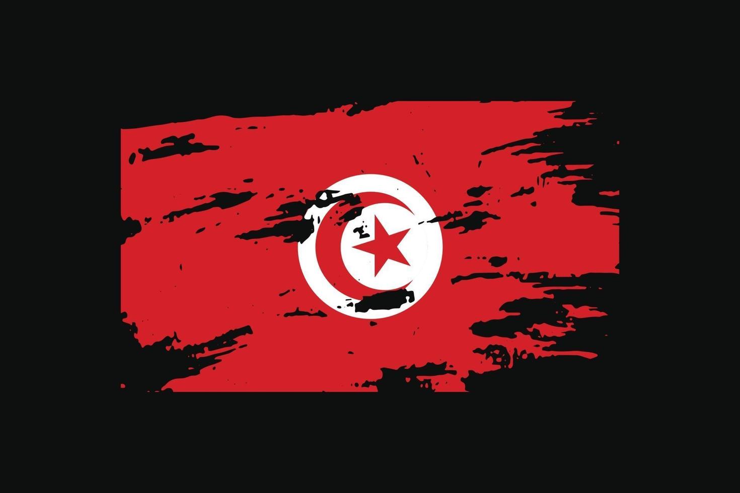 drapeau de style grunge de la tunisie. illustration vectorielle. vecteur