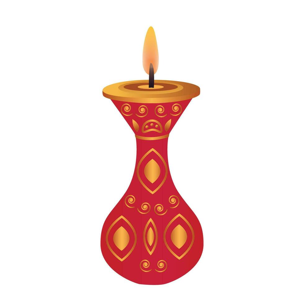 traditionnel décoré arrondi diya pour diwali Festival vecteur