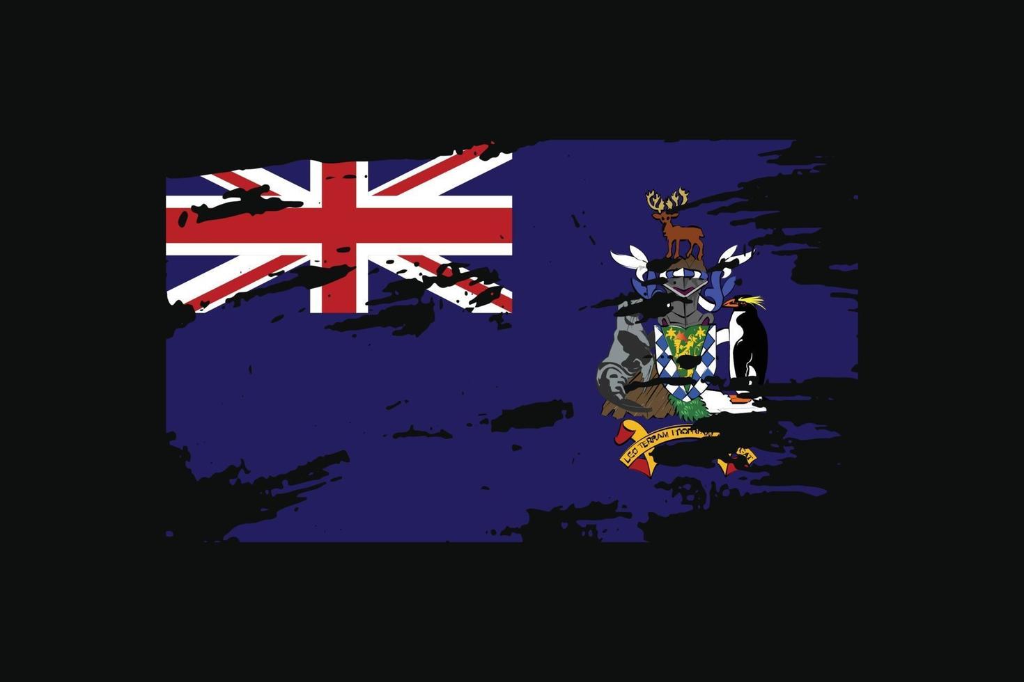 drapeau de style grunge de la géorgie du sud et des îles sandwich du sud. vecteur