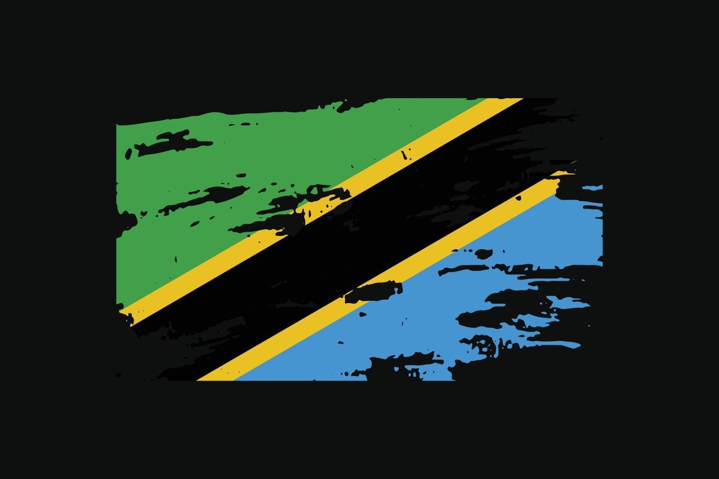 drapeau de style grunge de la tanzanie. illustration vectorielle. vecteur