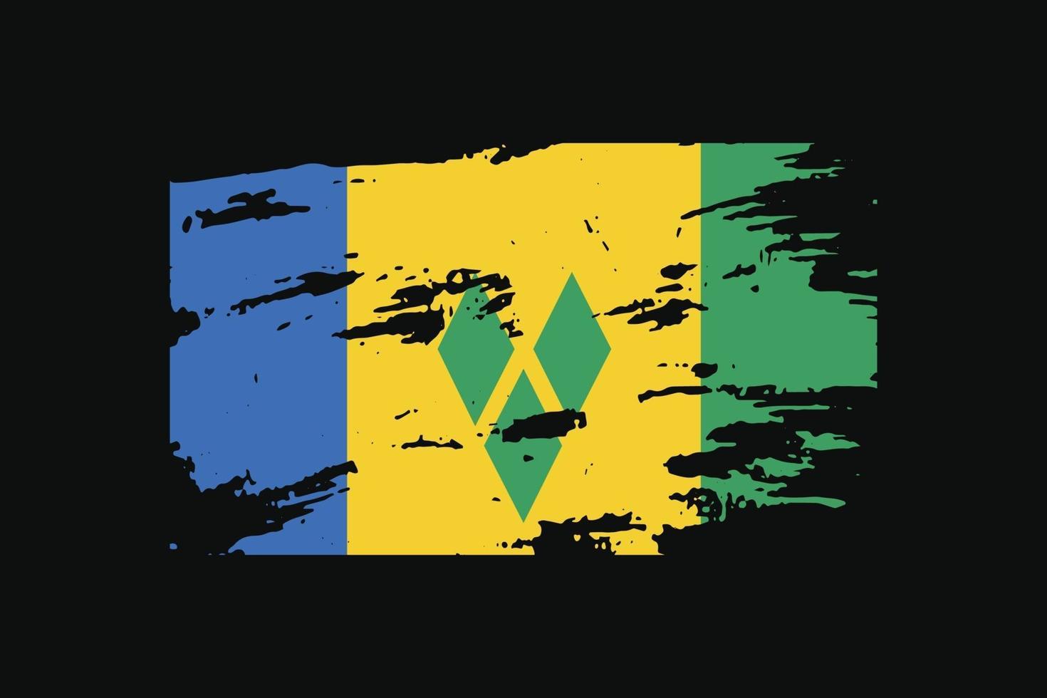 drapeau de style grunge du saint vincent et des grenadines. vecteur