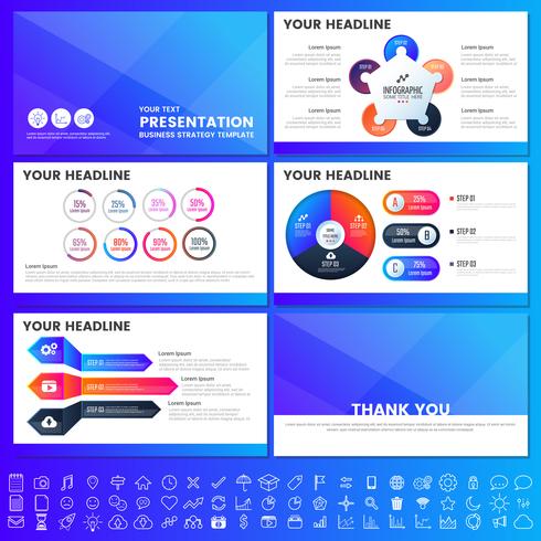 Éléments modernes d&#39;infographie pour les modèles de présentations pour la bannière vecteur