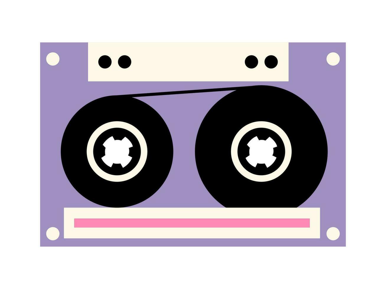 rétro l'audio cassette vecteur plat illustration