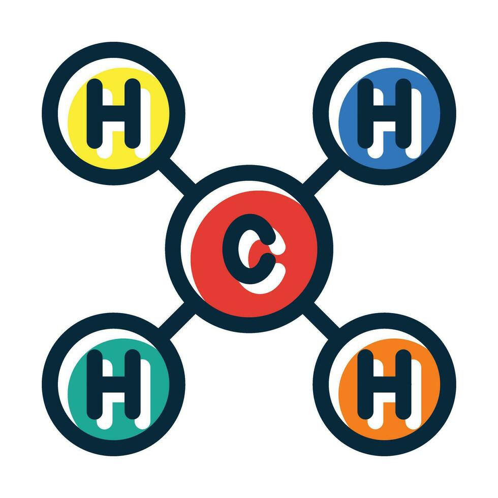 méthane vecteur épais ligne rempli foncé couleurs Icônes pour personnel et commercial utiliser.