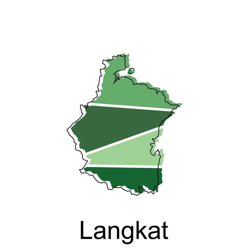 carte ville de langkat Province de Nord sumatra vecteur conception. abstrait, dessins concept, logo conception modèle