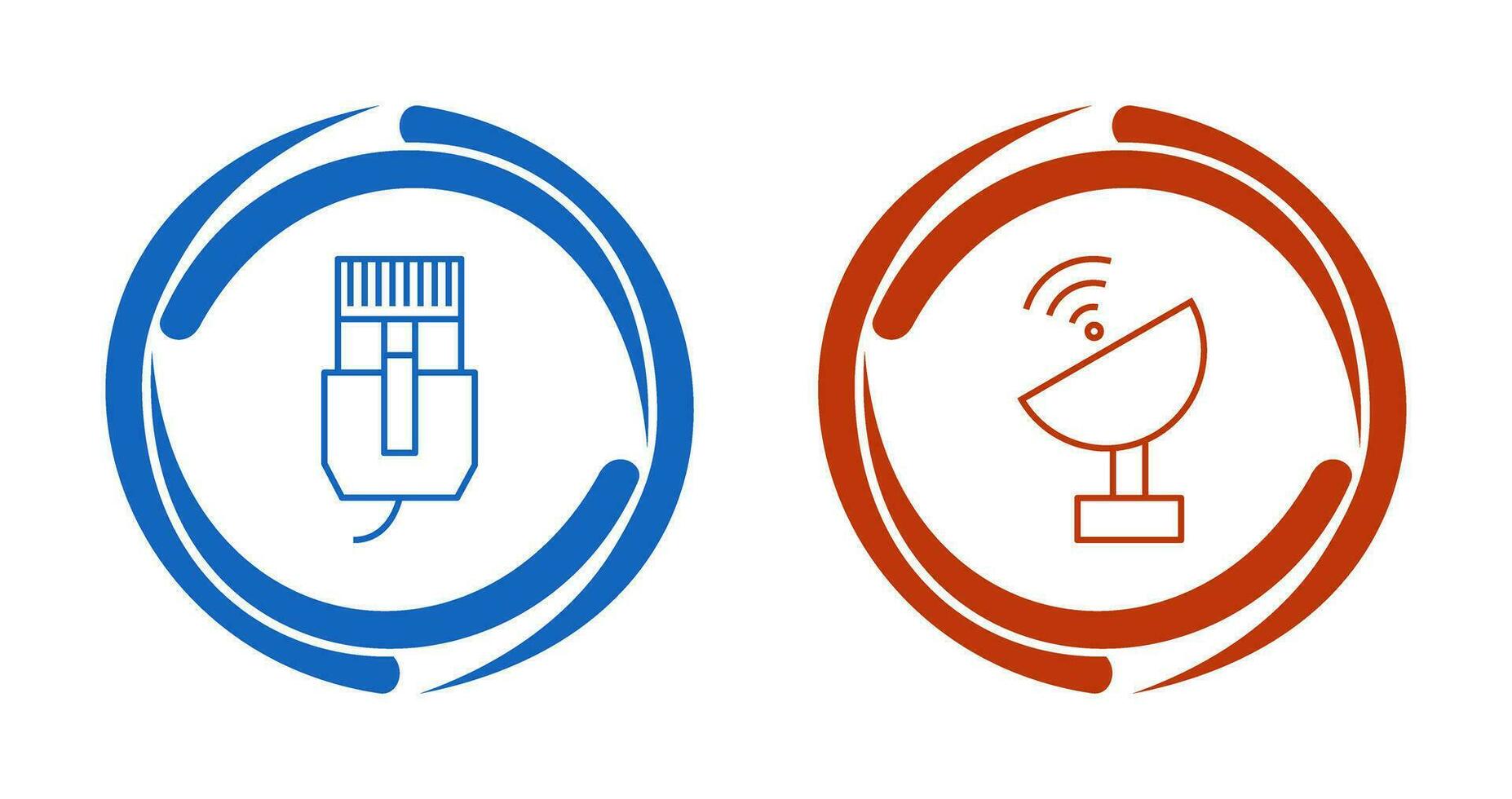 l'Internet câble et Satellite icône vecteur