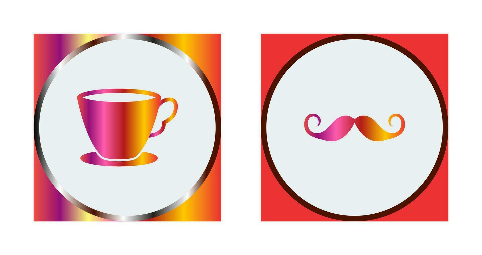 thé tasse et moustache icône vecteur