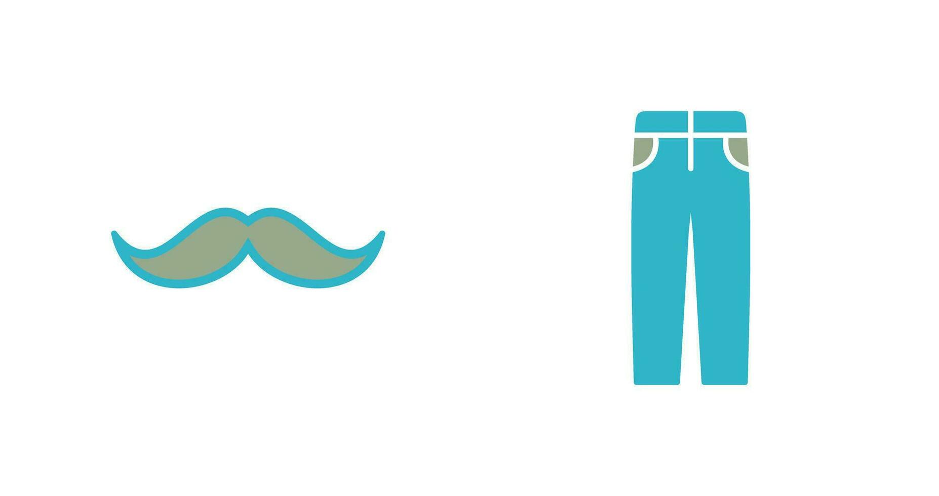 moustache Hommes un pantalon icône vecteur