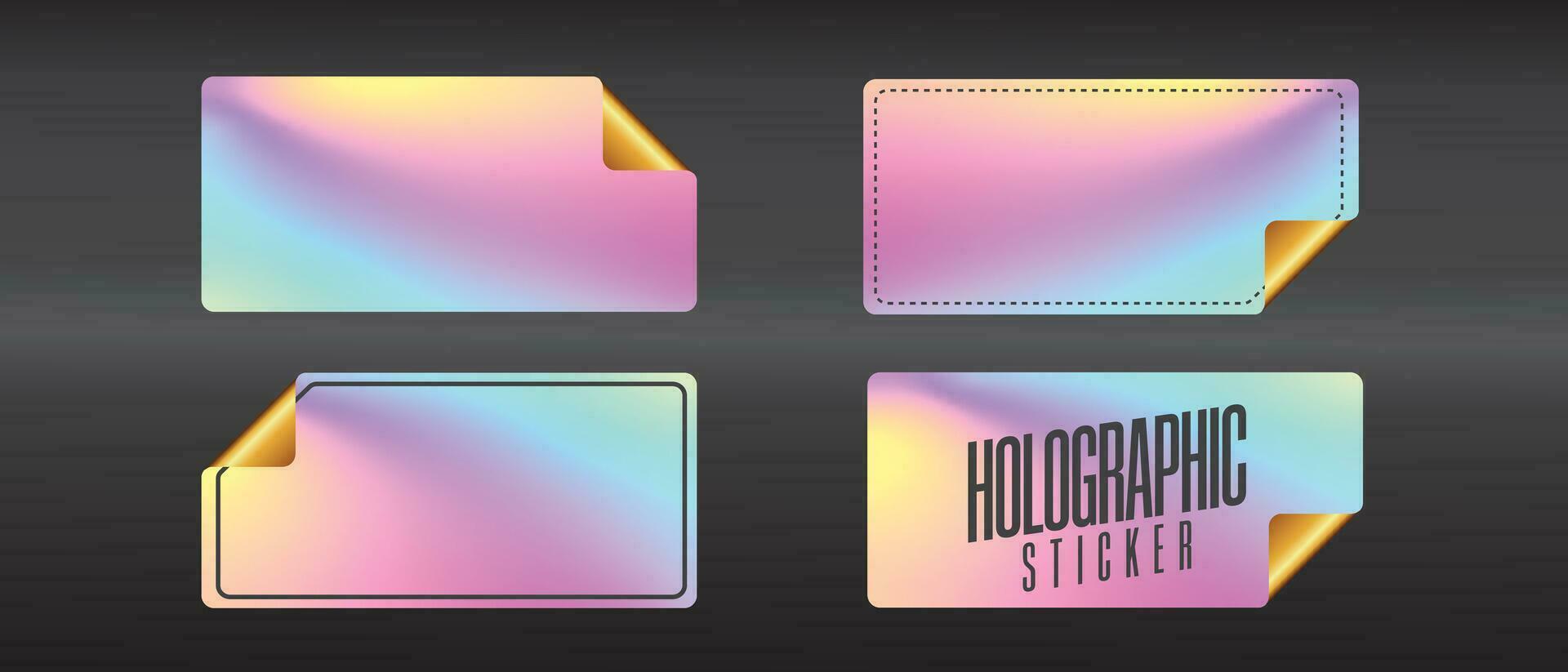 holographique autocollant pour cadeaux, coloré conception vecteur