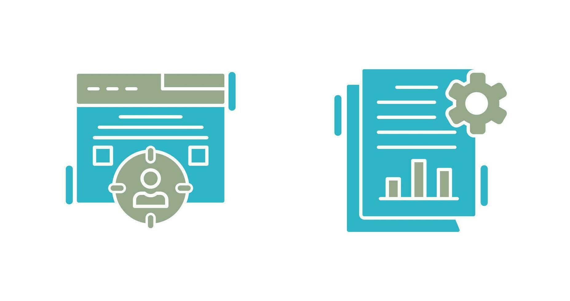 cible public et seo rapport icône vecteur