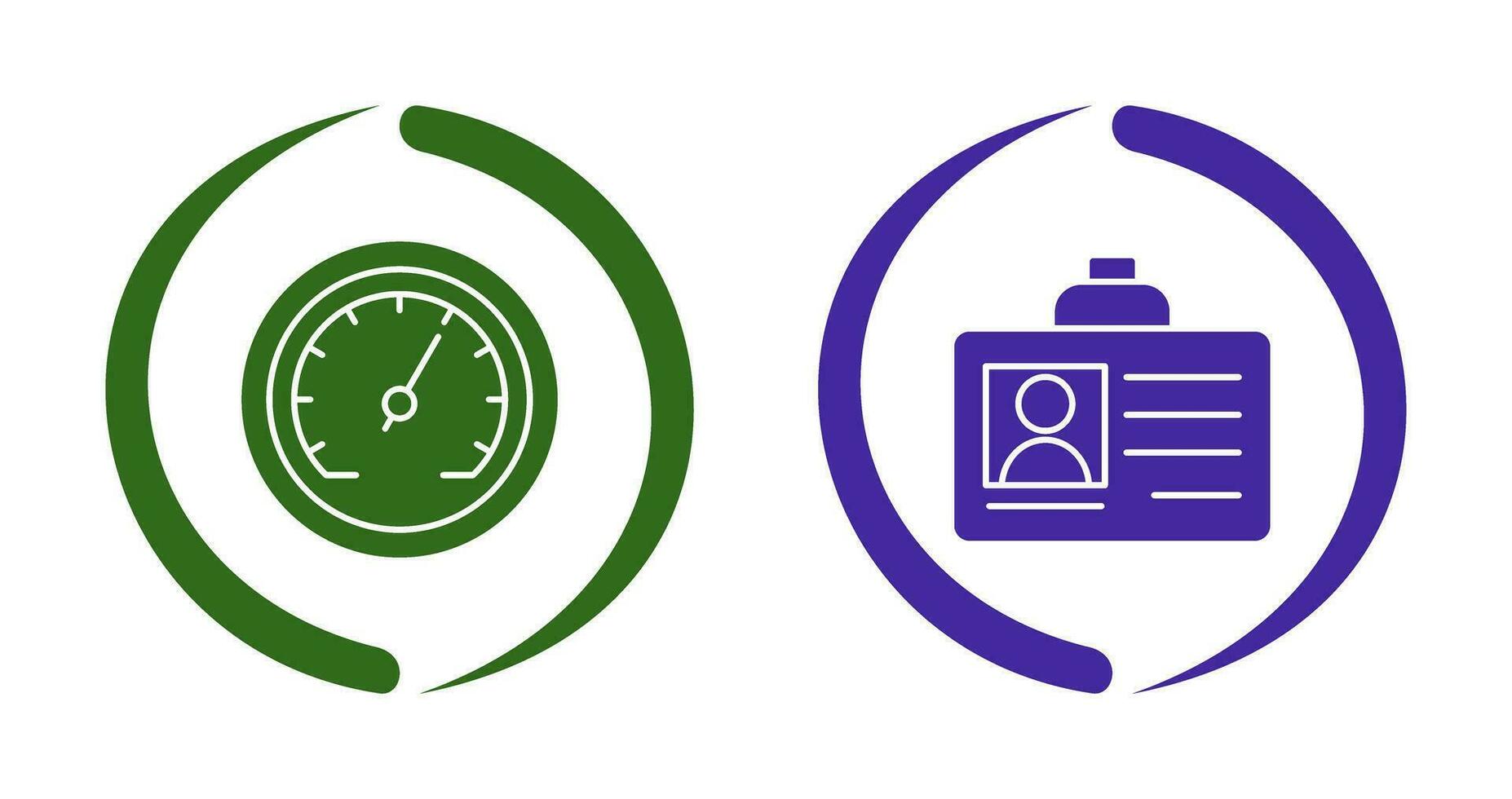 id carte et compteur de vitesse icône vecteur