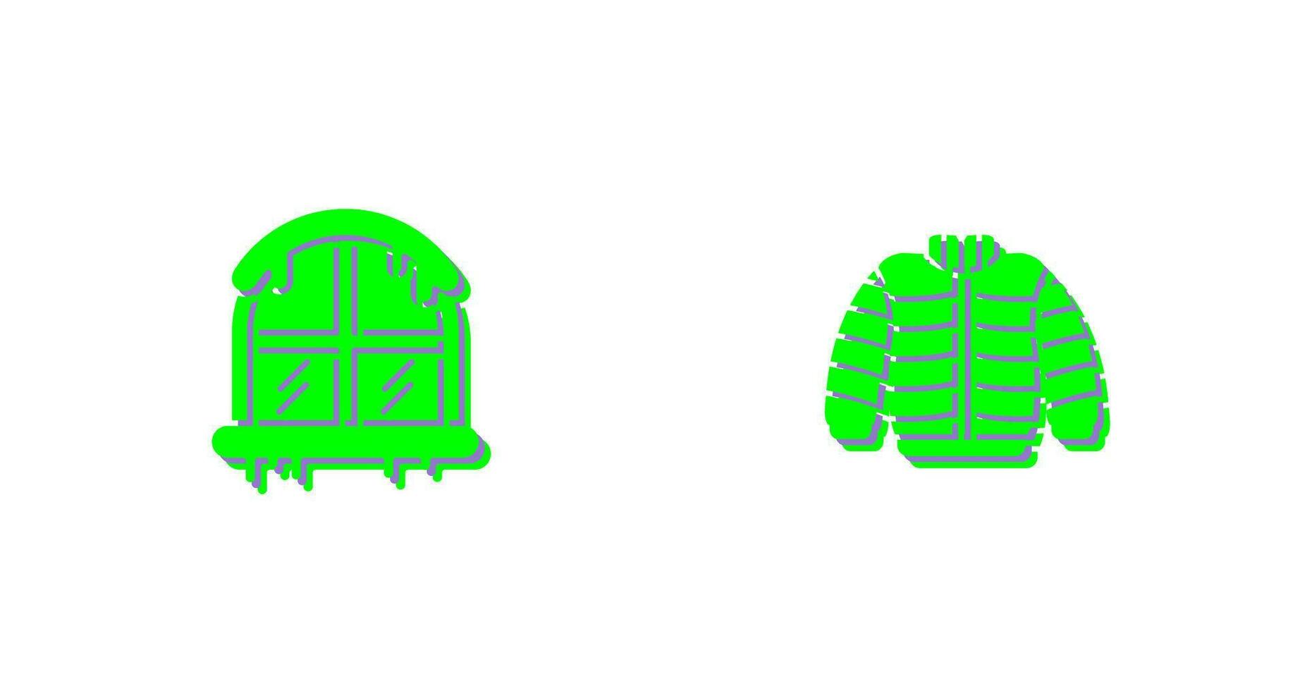 fenêtre et hiver vêtements icône vecteur