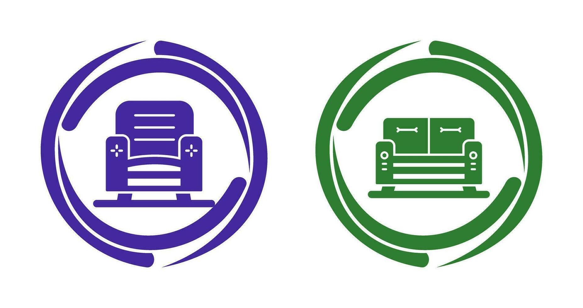fauteuil et canapé icône vecteur