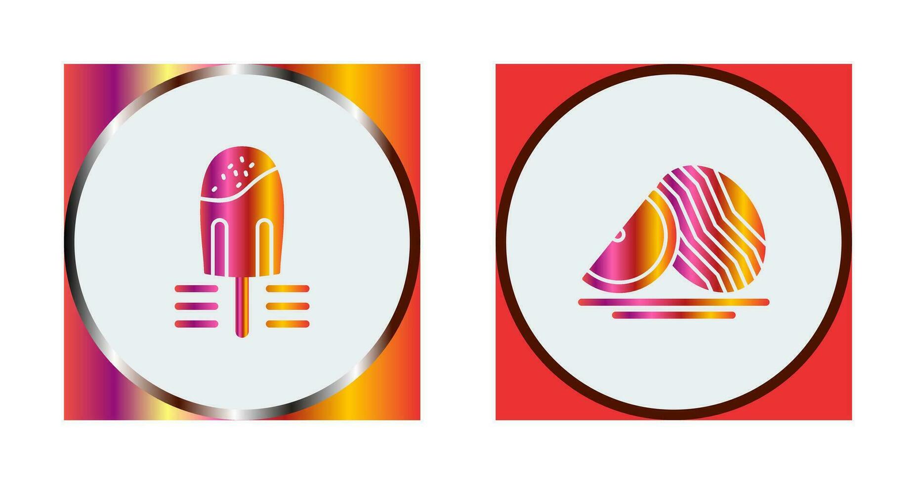 popsicle et pastèque icône vecteur