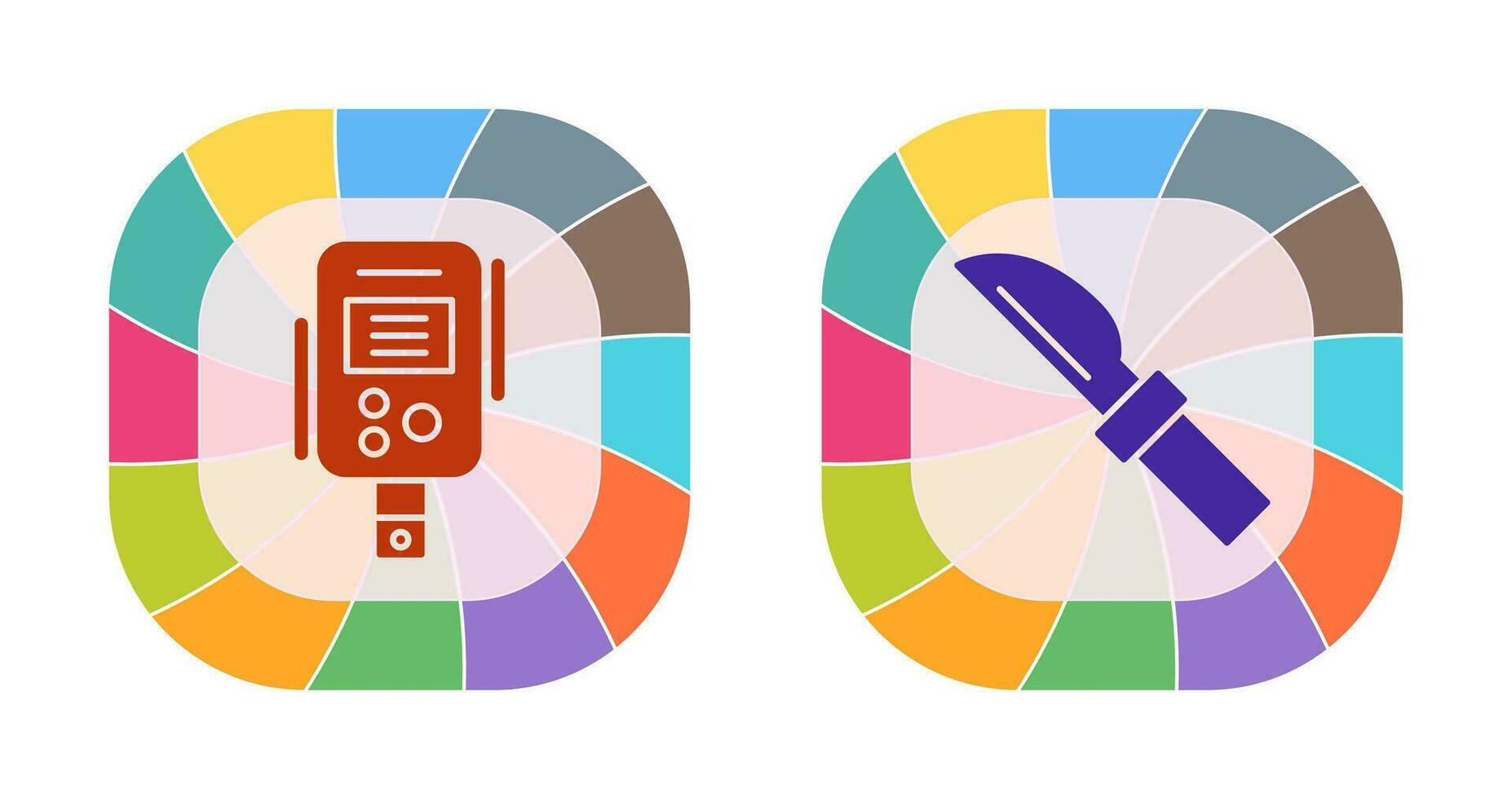 Diabète tester et couteau icône vecteur