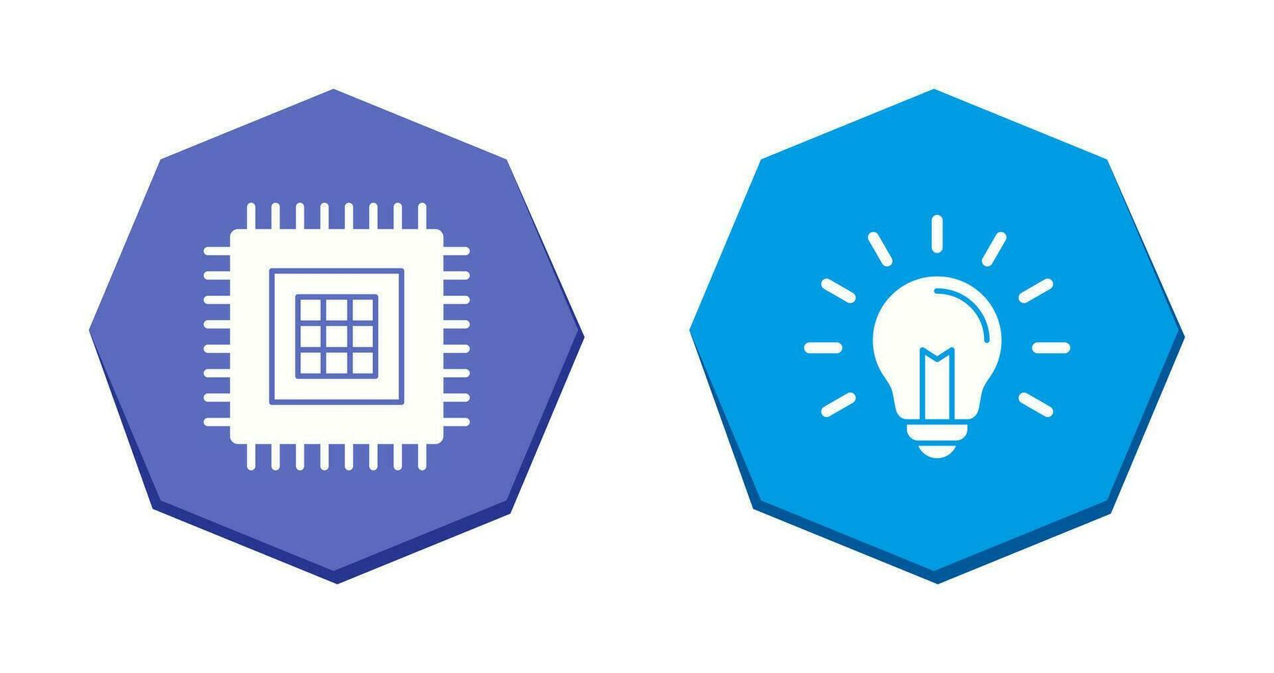 processeur et lumière ampoule icône vecteur