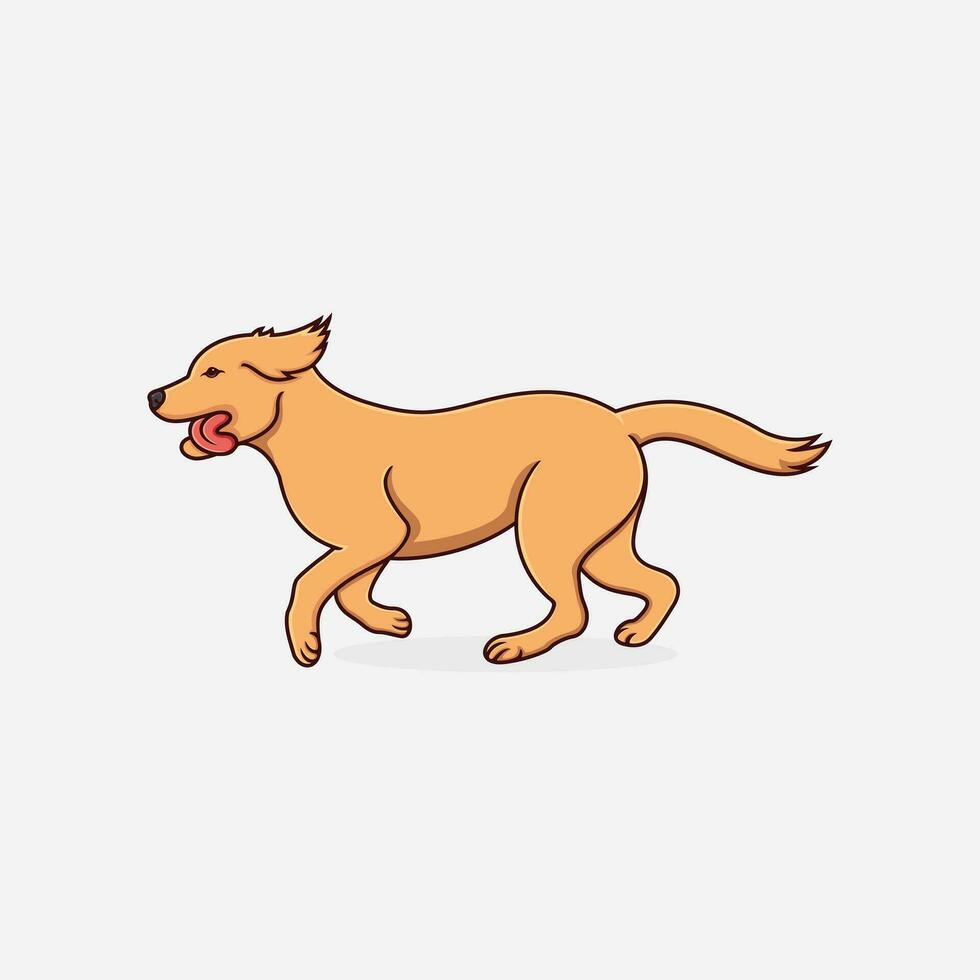 illustration de une d'or retriever chien courir vecteur