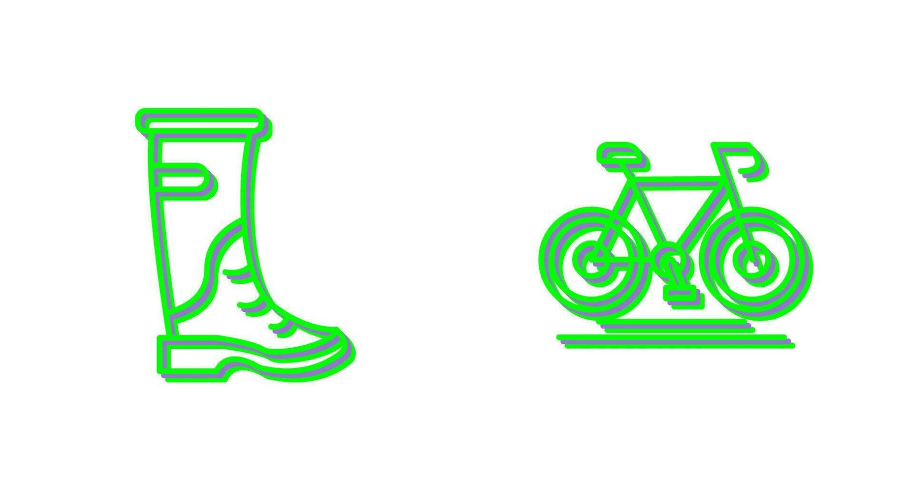 pluie bottes et cyclisme icône vecteur