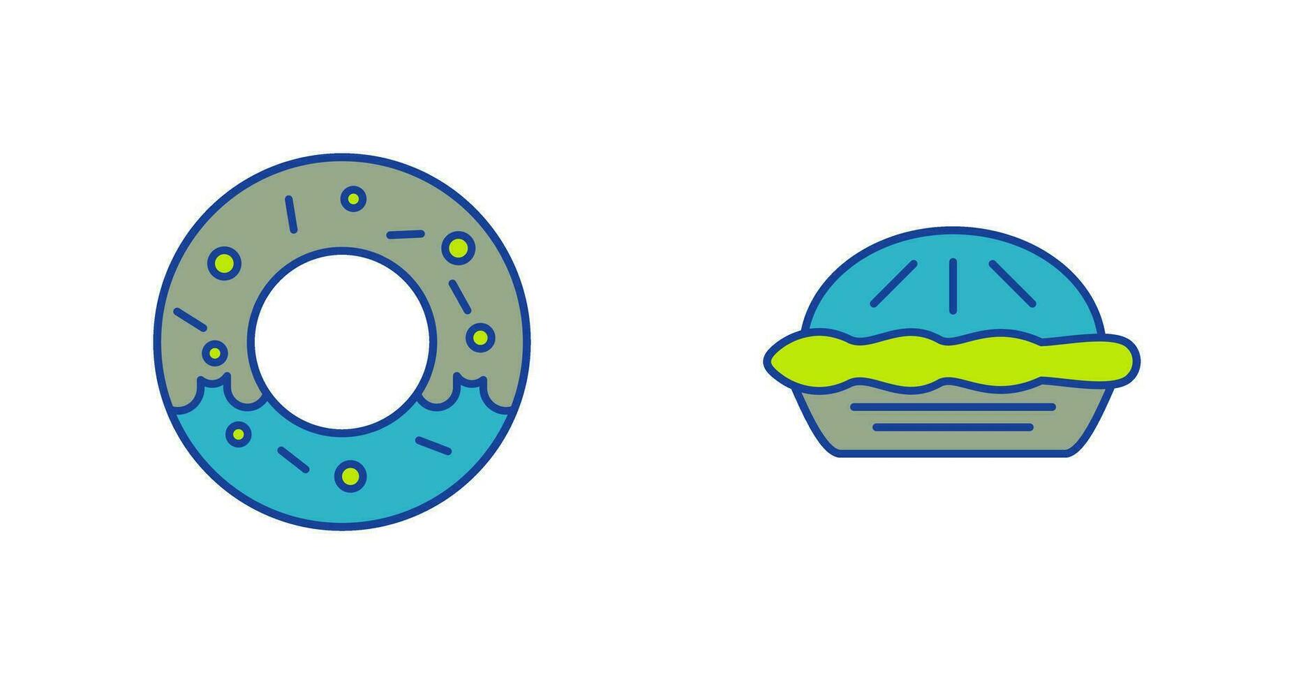 Donut et tarte icône vecteur