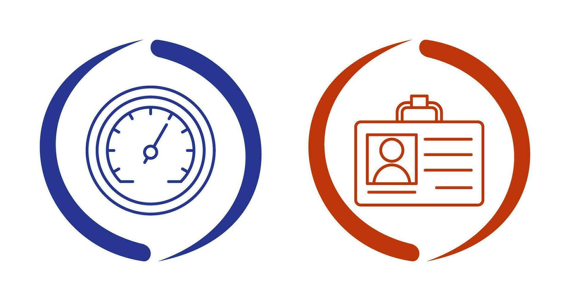 id carte et compteur de vitesse icône vecteur