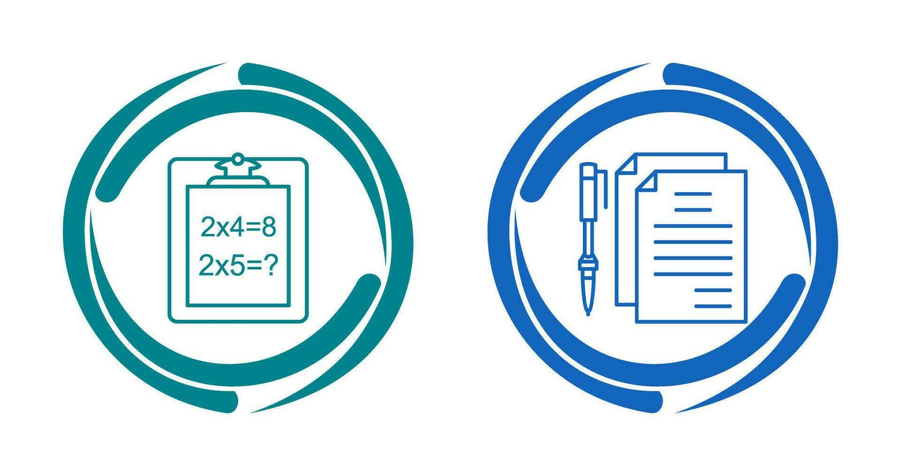 résolution question et document et stylo icône vecteur