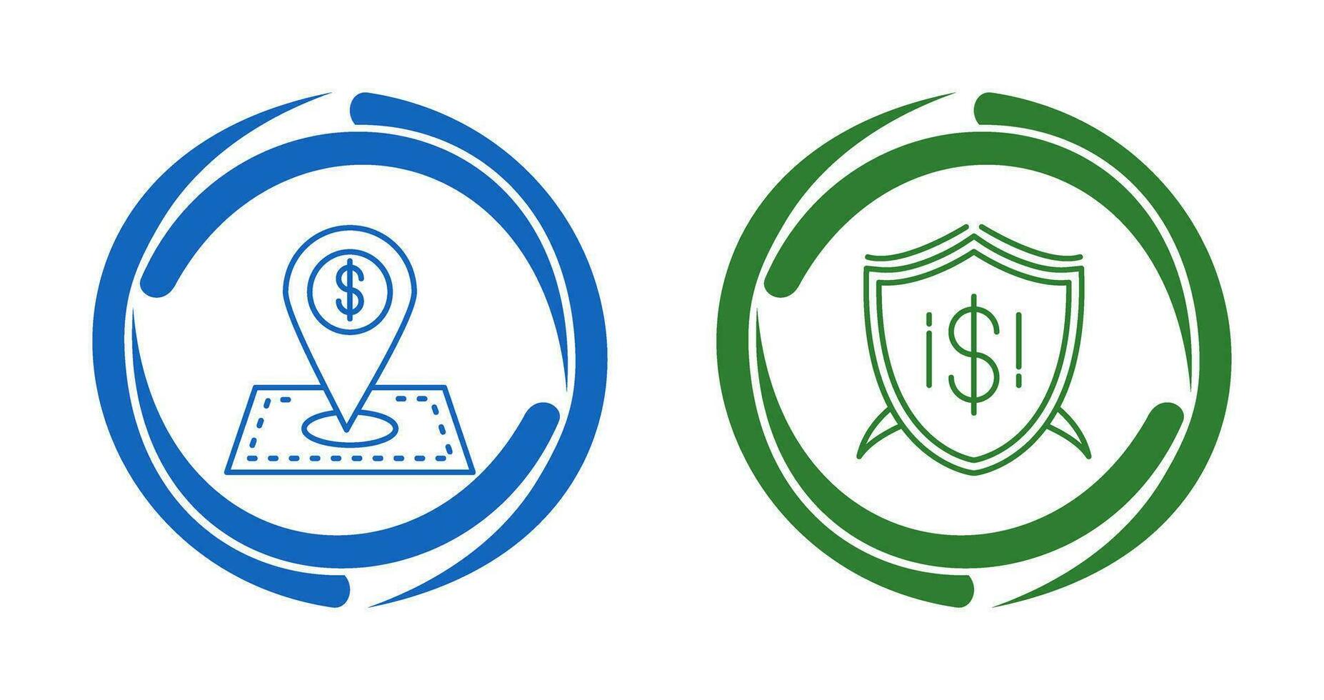 emplacement et bouclier icône vecteur