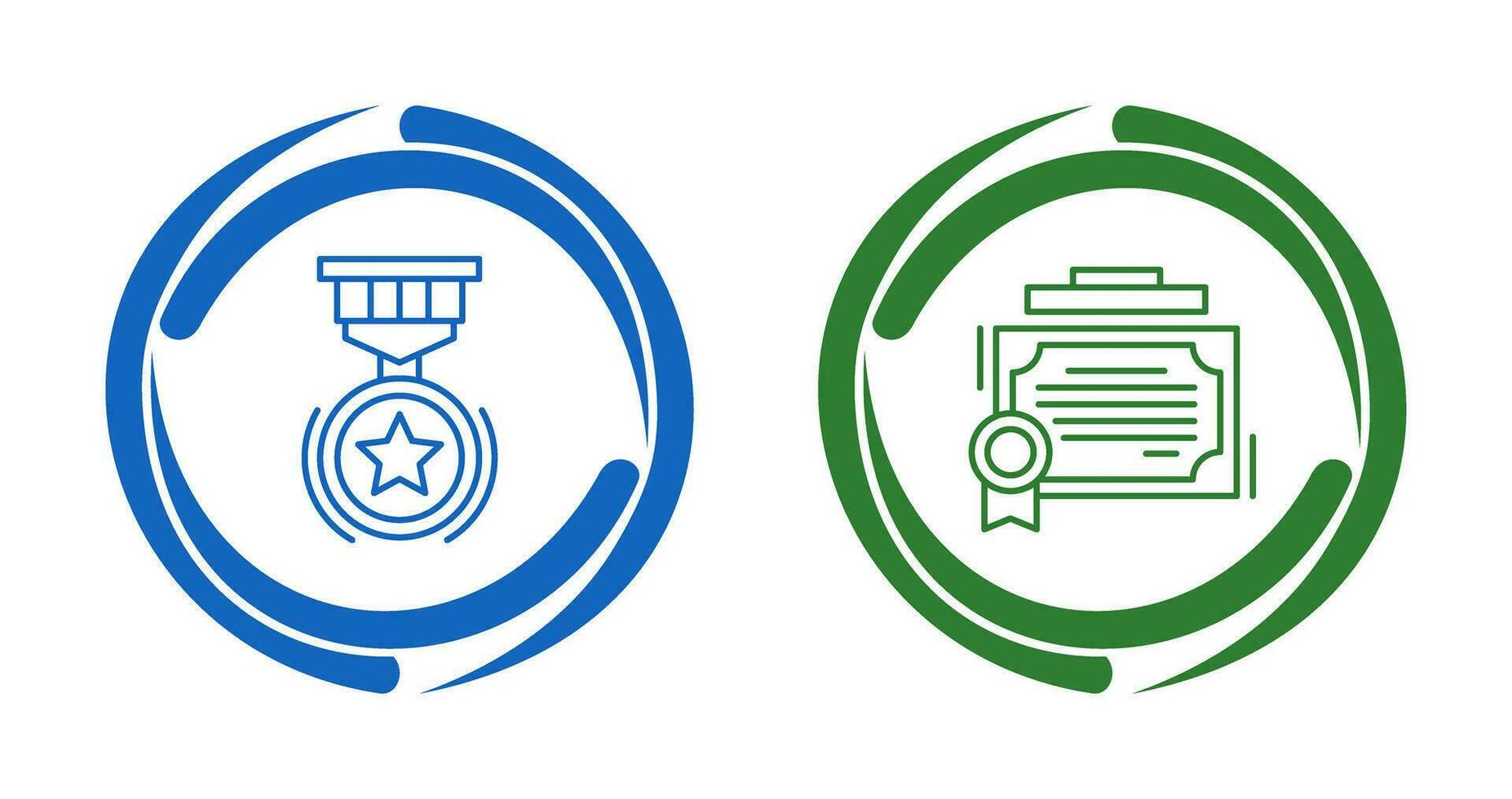 médaille et certificat icône vecteur