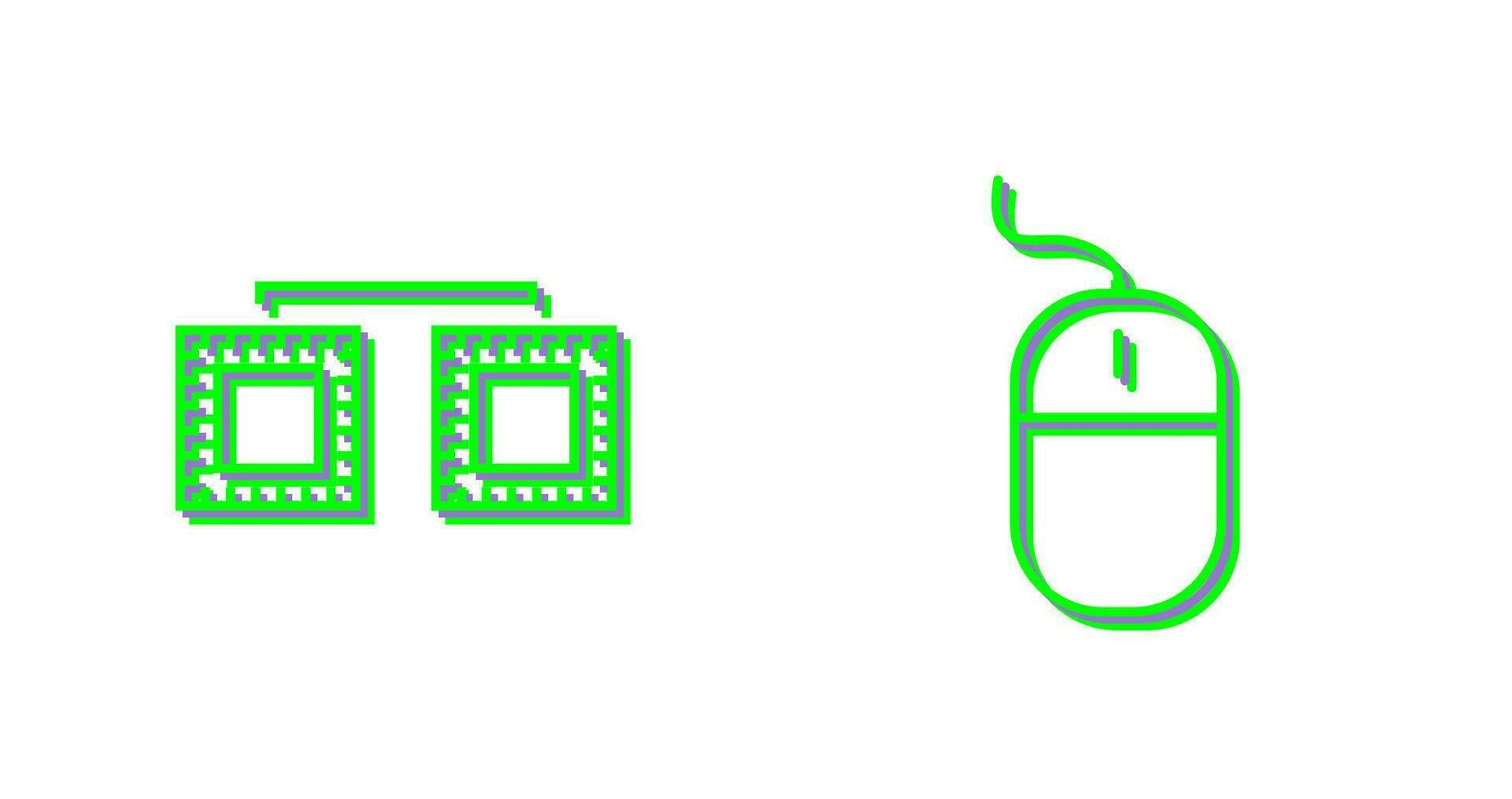 processeurs connecté et Souris icône vecteur