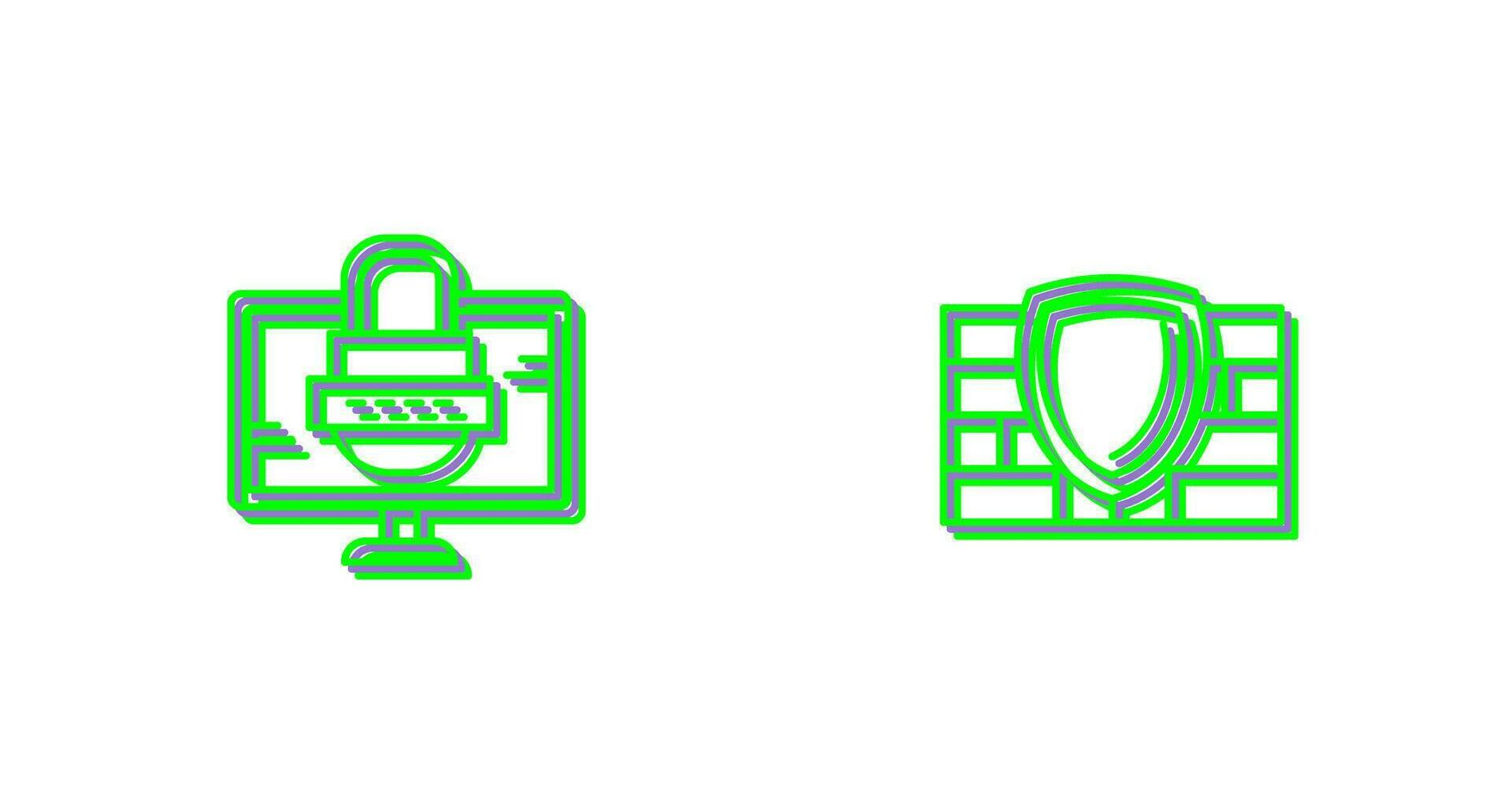 mot de passe et pare-feu icône vecteur