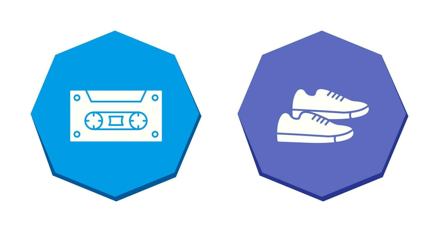 casette et baskets icône vecteur
